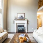 Neutral living room with high ceilings; interior design tips; MGSD