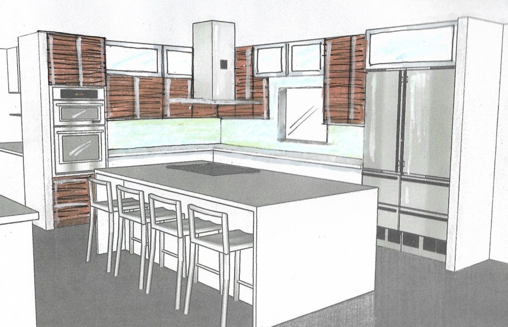 Rendering of kitchen remodel; Victoria Bellucci Kellam; Indian river interior design; MGSD