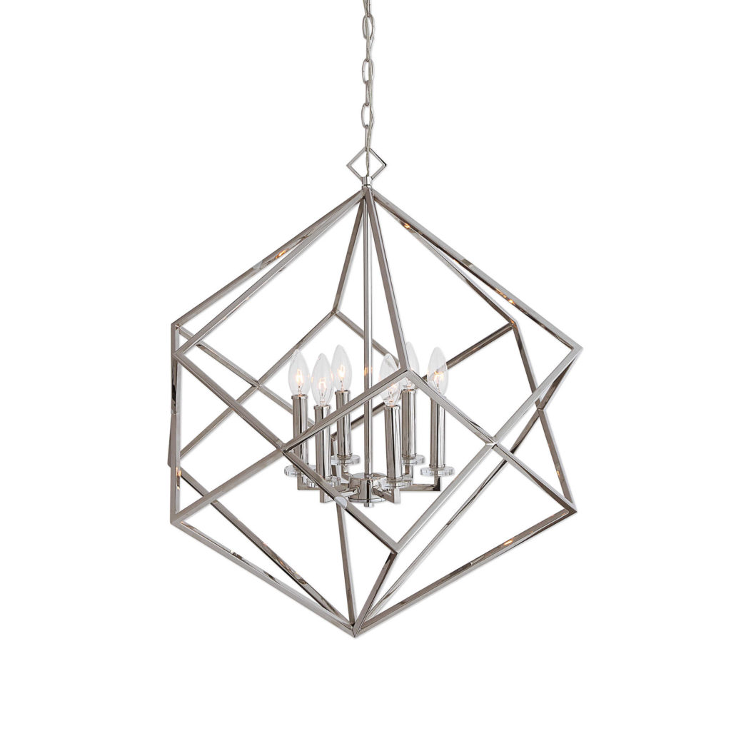 Lantern chandelier, Uttermost; interior design lighting, MGSD